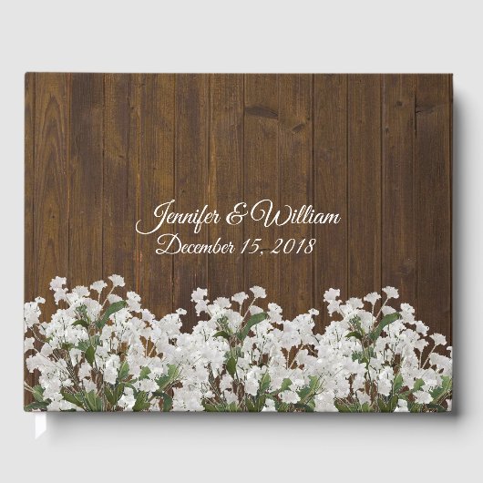 Babys Breath Rustic Wedding Guest Book Gastenboek (Voorkant)