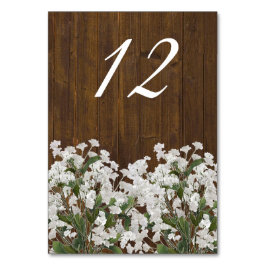 Babys Breath Rustic Wedding Table Kaart