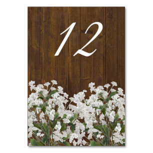 Babys Breath Rustic Wedding Table Kaart