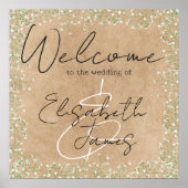 Baby's Breath Rustic Wedding Welcome Sign Poster (Voorkant)