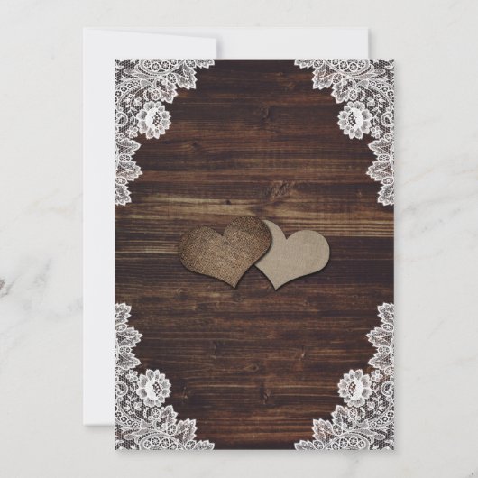 Baby's Breath Rustiek Hout Mason Jar Bruiloft Kaart (Achterkant)