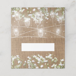 Baby's Breath Rustieke Burlap Trouwnaam Plaatskaartje