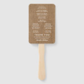 Baby's Breath Rustieke Burlap Trouwprogramma Handwaaier (Achterkant)