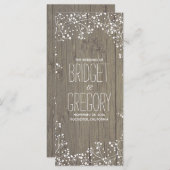 Baby's Breath Rustieke Houten Trouwprogramma's Programmakaart (Voorkant / Achterkant)
