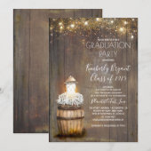 Baby's Breath Rustieke Lantaarn Country Afstuderen Kaart (Voorkant / Achterkant)
