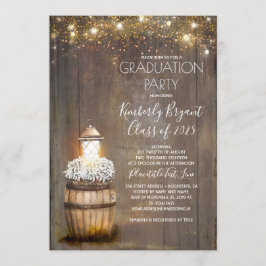 Baby's Breath Rustieke Lantaarn Country Afstuderen Kaart