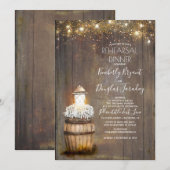 Baby's Breath rustieke lantaarn repetitie diner Kaart (Voorkant / Achterkant)