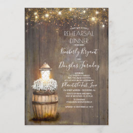 Baby's Breath rustieke lantaarn repetitie diner Kaart