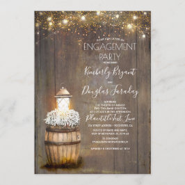 Baby's Breath Rustieke Lantaarn Verlovingsfeest Kaart