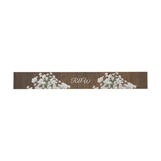 Babys Breath rustieke Monogrammed bruiloft Belly B Uitnodigingen Wikkel (Vlak)