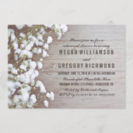 Baby's Breath rustieke repetitie diner Kaart