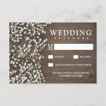 Baby's Breath Rustieke Schuur Houten Bruiloft RSVP