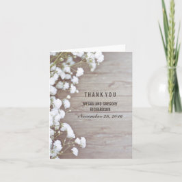 Baby's Breath Rustieke Trouw Dankjewel Bedankkaart
