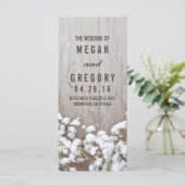Baby's Breath Rustieke Trouwprogramma's Programmakaart (Staand voorkant)