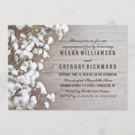 Baby's Breath Rustieke Verlovingsfeest Kaart