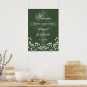 Baby's Breath Sage Green Religious Wedding Welcome Poster (Keuken)