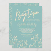 Baby's Breath Silhouette Baptisme Kaart (Voorkant / Achterkant)