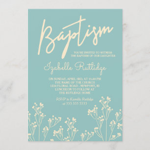 Baby's Breath Silhouette Baptisme Kaart