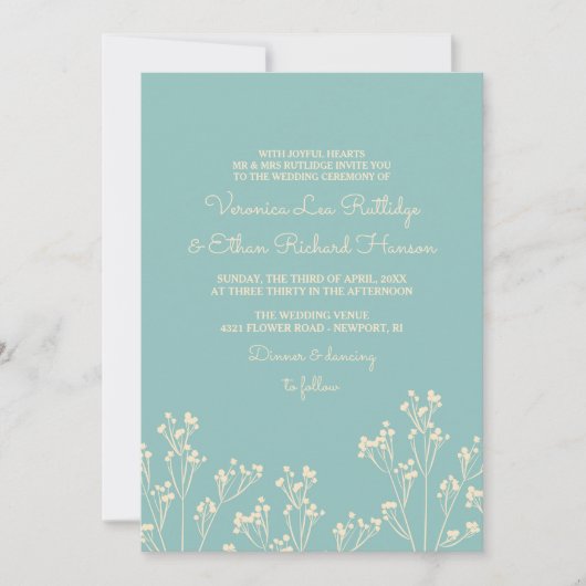 Baby's Breath Silhouette - Prachtige bruiloft Kaart (Voorkant)