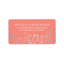 Baby's Breath Silver en koraal bruiloft Etiket