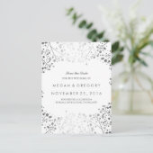 Baby's Breath Silver en White sparen de datum Aankondigingskaart (Staand voorkant)