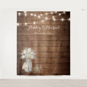 Baby's Breath Slingerlicht Bruiloft Backdrop Wandkleed (Voorkant)