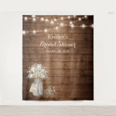 Baby's Breath slingerlichten bruiloft achtergrond Wandkleed (Voorkant)