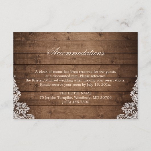 Baby's Breath String Light Reception Accommodatie Informatiekaartje (Achterkant)