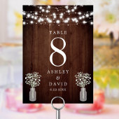 Baby's Breath String Lights Elegant Wedding Kaart