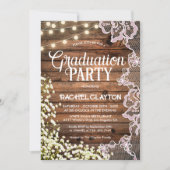 Baby's Breath String Lights & Lace Afstuderen Kaart (Voorkant)