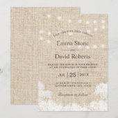 Baby's breath & String Lights Rustic Wedding Kaart (Voorkant / Achterkant)