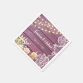 Baby's Breath & String Lights Rustieke Roze Bruilo Servet (Hoek)