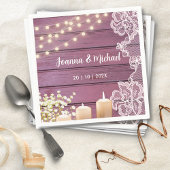 Baby's Breath & String Lights Rustieke Roze Bruilo Servet