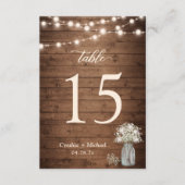 Baby's Breath String Lights Wedding Table Number RSVP Kaartje (Voorkant)