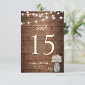 Baby's Breath String Lights Wedding Table Number RSVP Kaartje (Staand voorkant)