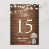 Baby's Breath String Lights Wedding Table Number RSVP Kaartje (Achterkant)