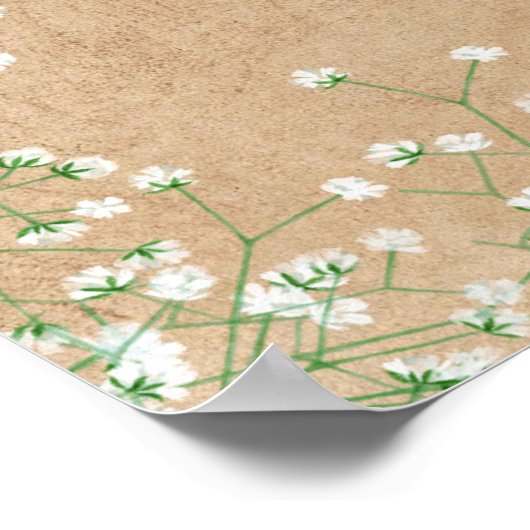 Baby's Breath Trouw Boho Sjabloon om te Personalis Poster (Hoek)