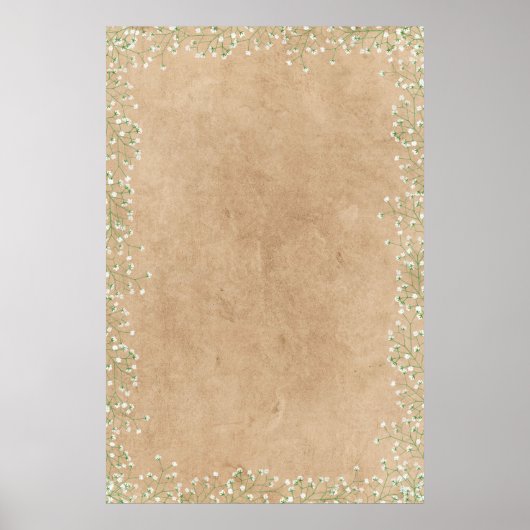 Baby's Breath Trouw Boho Sjabloon om te Personalis Poster (Voorkant)