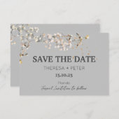 Baby's Breath Trouwkaart Save the Date Kaart (Voorkant / Achterkant)