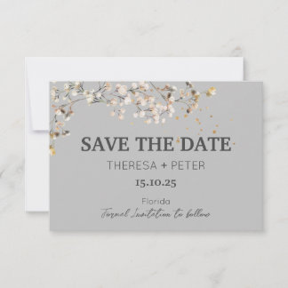 Baby's Breath Trouwkaart Save the Date Kaart