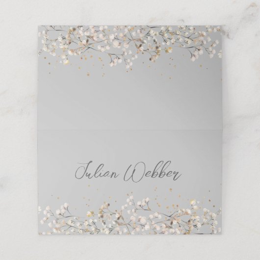Baby's Breath Trouwplaats Kaart Plaatskaartje (Buitenkant ongevouwen)