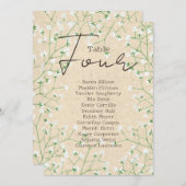 Baby's Breath Trouwtafel Nummer Stoelenindeling 4 Kaart (Voorkant / Achterkant)