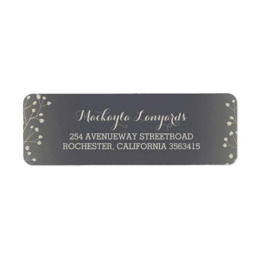 Baby's Breath Vintage bruiloft Etiket (Voorkant)