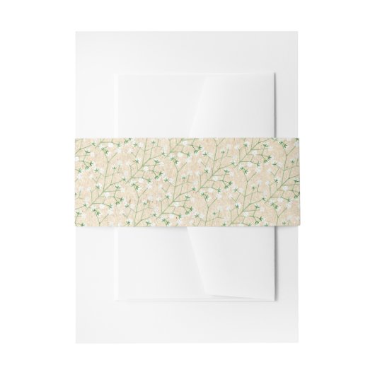 Baby's Breath Waterverf Boho Chic Doop Bruiloft Uitnodigingen Wikkel (Voorkant Voorbeeld)