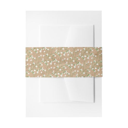 Baby's Breath Waterverf Boho Chic Doop Bruiloft Uitnodigingen Wikkel (Voorkant Voorbeeld)