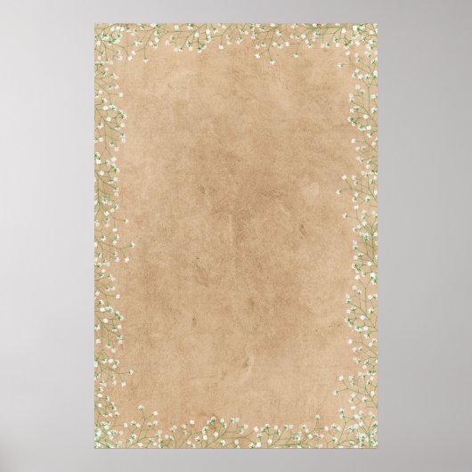 Baby's Breath Wedding Boho Sjabloon aan personalis Poster (Voorkant)