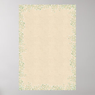 Baby's Breath Wedding Boho Sjabloon aan personalis Poster
