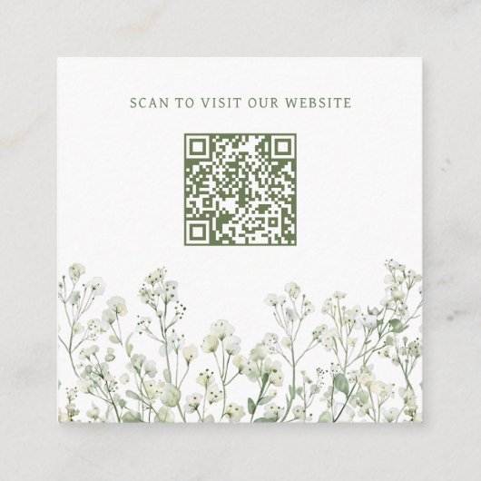 Baby's Breath Wedding Details Website QR-code Informatiekaartje (Achterkant)