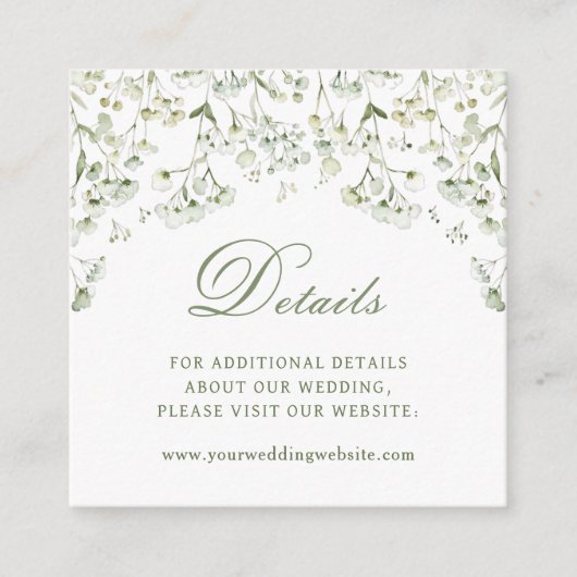 Baby's Breath Wedding Details Website QR-code Informatiekaartje (Voorkant)