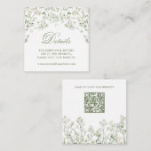 Baby's Breath Wedding Details Website QR-code Informatiekaartje (Voorkant / Achterkant)